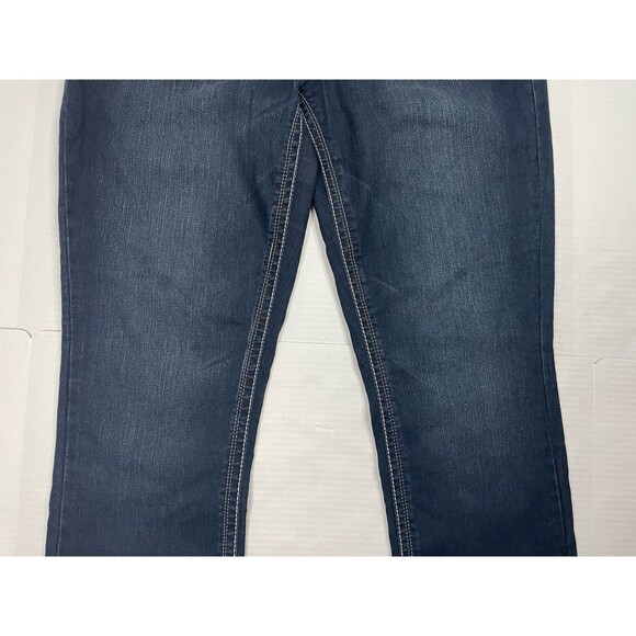 Seven7 Womens Jeans 36 x 30 14 Rocker Slim Flare Bold Stitch Rhinestone Glamrock - Picture 4 of 15